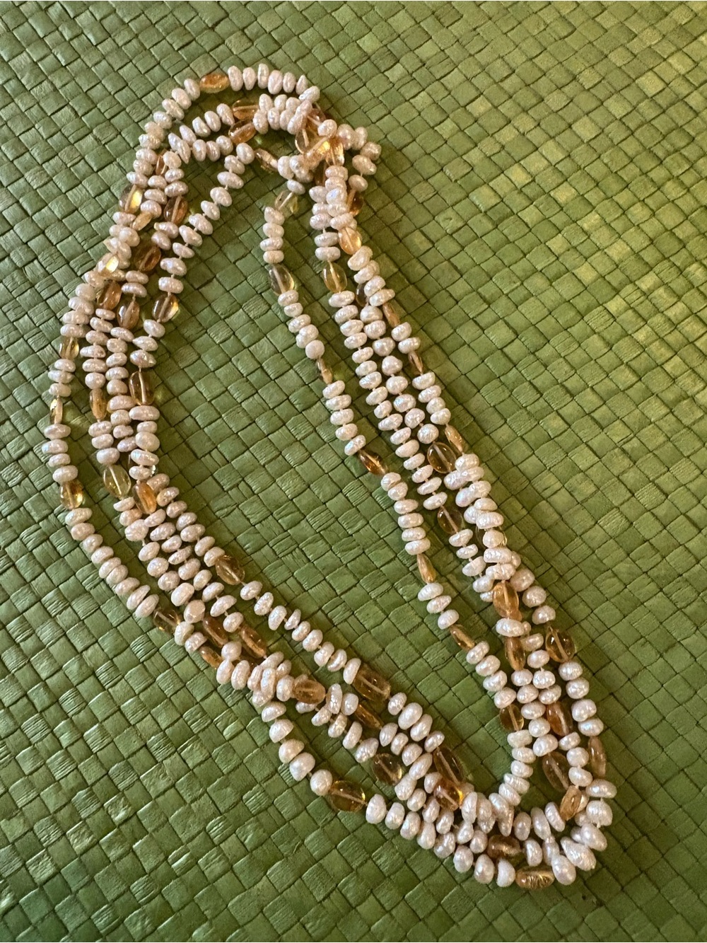 Fresh Water Pearl and Citrine Necklace.